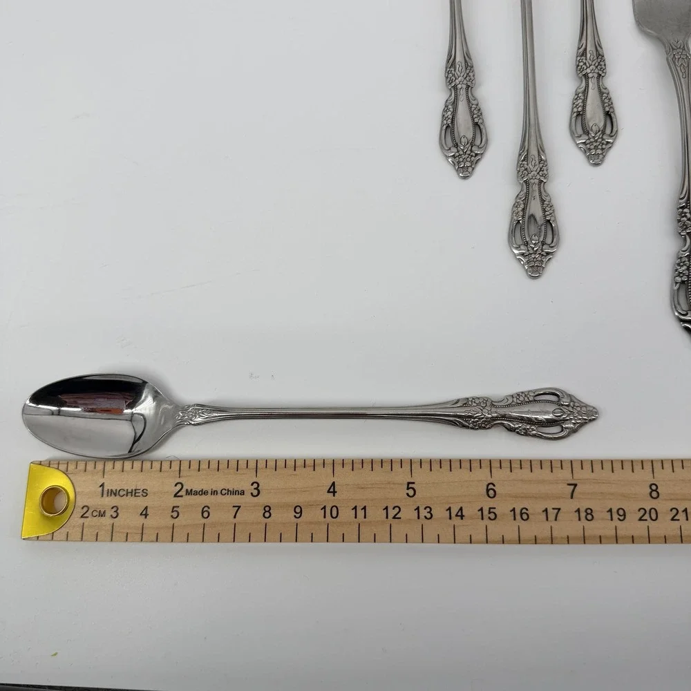 Oneida Raphael Stainless Flatware 15 Piece Set Pierced Knives Forks‎ Spoons